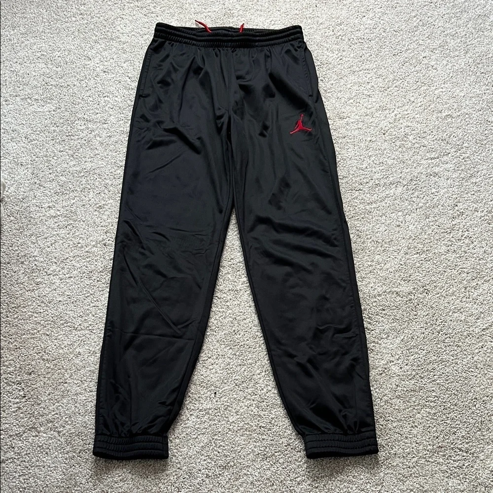 Jordan Kids Black Sweatpants with Red Logo